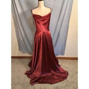 Cinderella Divine red satin evening gown